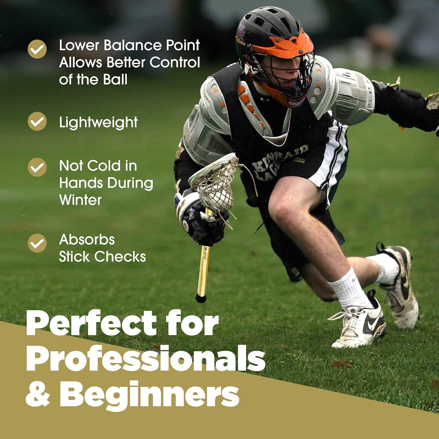 RipWood - Pennsylvania Ash Wooden Lacrosse Shaft, Durable and Flexible Lacrosse Sticks, 30-inch Lacrosse Sticks for Boys and Men of All Ages, Essential Lacrosse Equipment, Natural