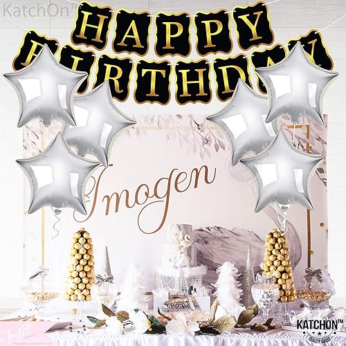 Miniatura 6 de KatchOn, Globos metálicos de estrella plateados, 18 pulgadas, paquete de 6, globos de estrella 3D, decoraciones de estrellas para el hogar, globos