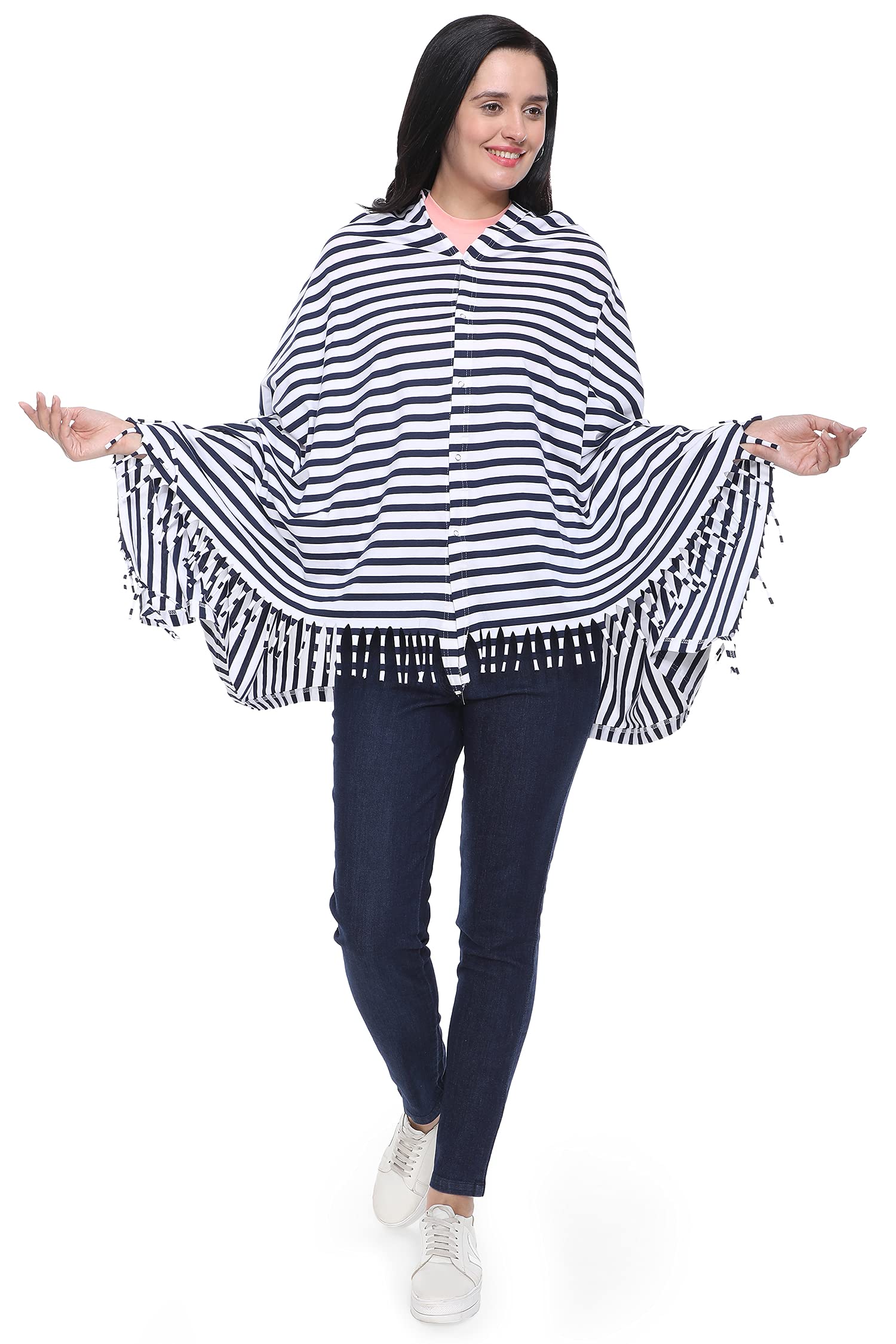 Lulamom Breast Feeding Shawl | Feeding Apron for Mom | Nursing Cloak | Feeding Cover for Mother | Innovative Shape-Changing Poncho-image-26