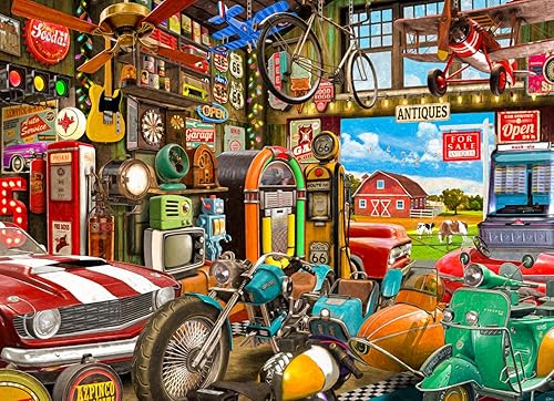 Vermont Christmas Company Antiques Garage - Rompecabezas de 1000 piezas, rompecabezas temático vintage para adultos y familias Vermont Christmas Company Antiques Garage - Rompecabezas de 1000 piezas, rompecabezas temático vintage para adultos y familias