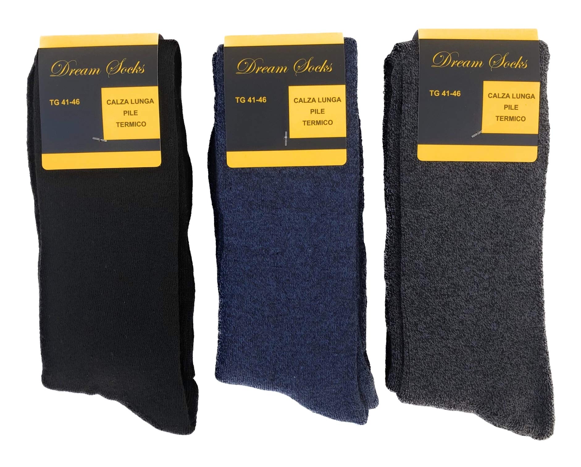 CALCETINES LARGO POLAR TÉRMICO HEAVY MOUNTAIN SKI NEGRO-AZUL-GRIS-ALTE A LA RODILLA