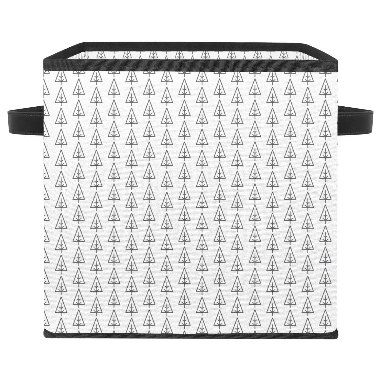 Boîte de rangement en tissu pliable avec poignées motif sapin de Noël