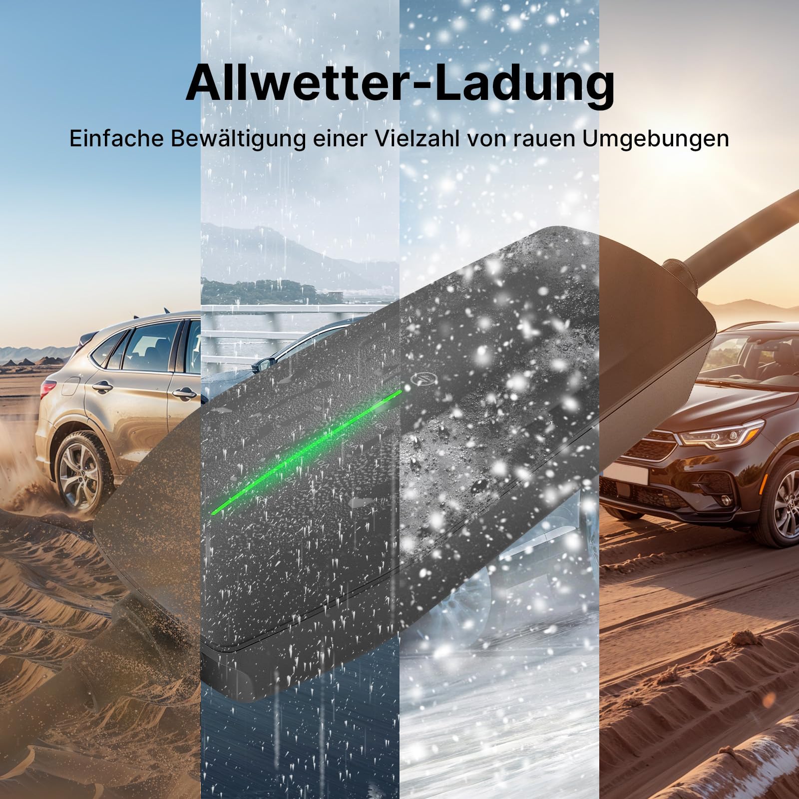 Typ 2 Mobile Wallbox 11KW mit 16A CEE Stecker, [ 3-phasig | 6A -16A | 6m Ladekabel ] der Tragbare EV Ladegerät, IP66 Wasserdicht Mobile Ladestation für EV PHEV Tragbare Taschen