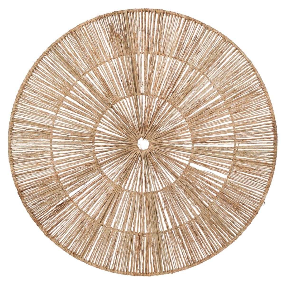 Adorno De Pared Circular De Yute Natural 60 Cm Decoración para Salón O Dormitorio Cuadro De Fibra Natural