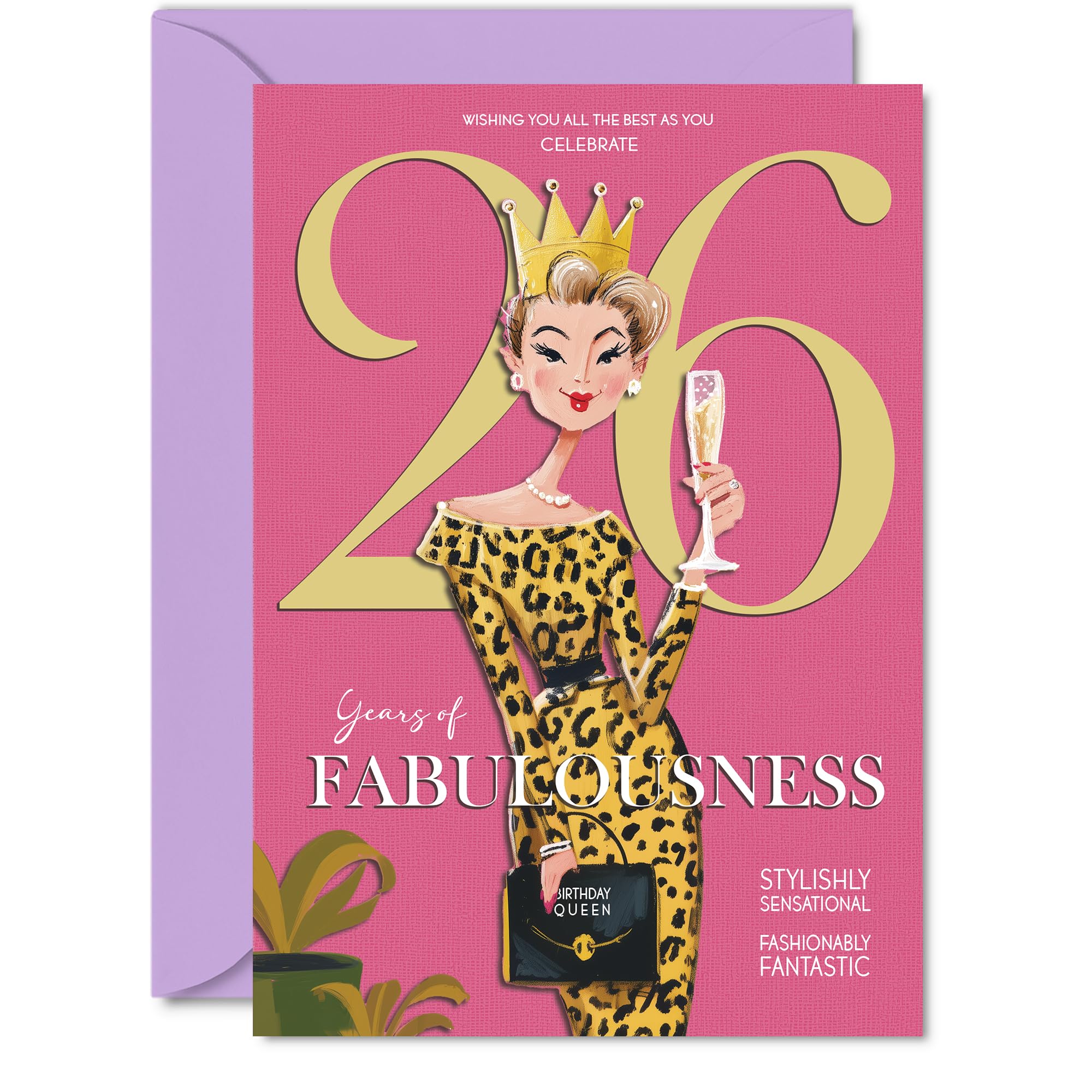 26th Birthday Cards for Women - Years Of Fabulousness - Happy Birthday Card for 26 Year Old Woman Daughter Niece Cousin Auntie, A5 Bday Greeting Cards