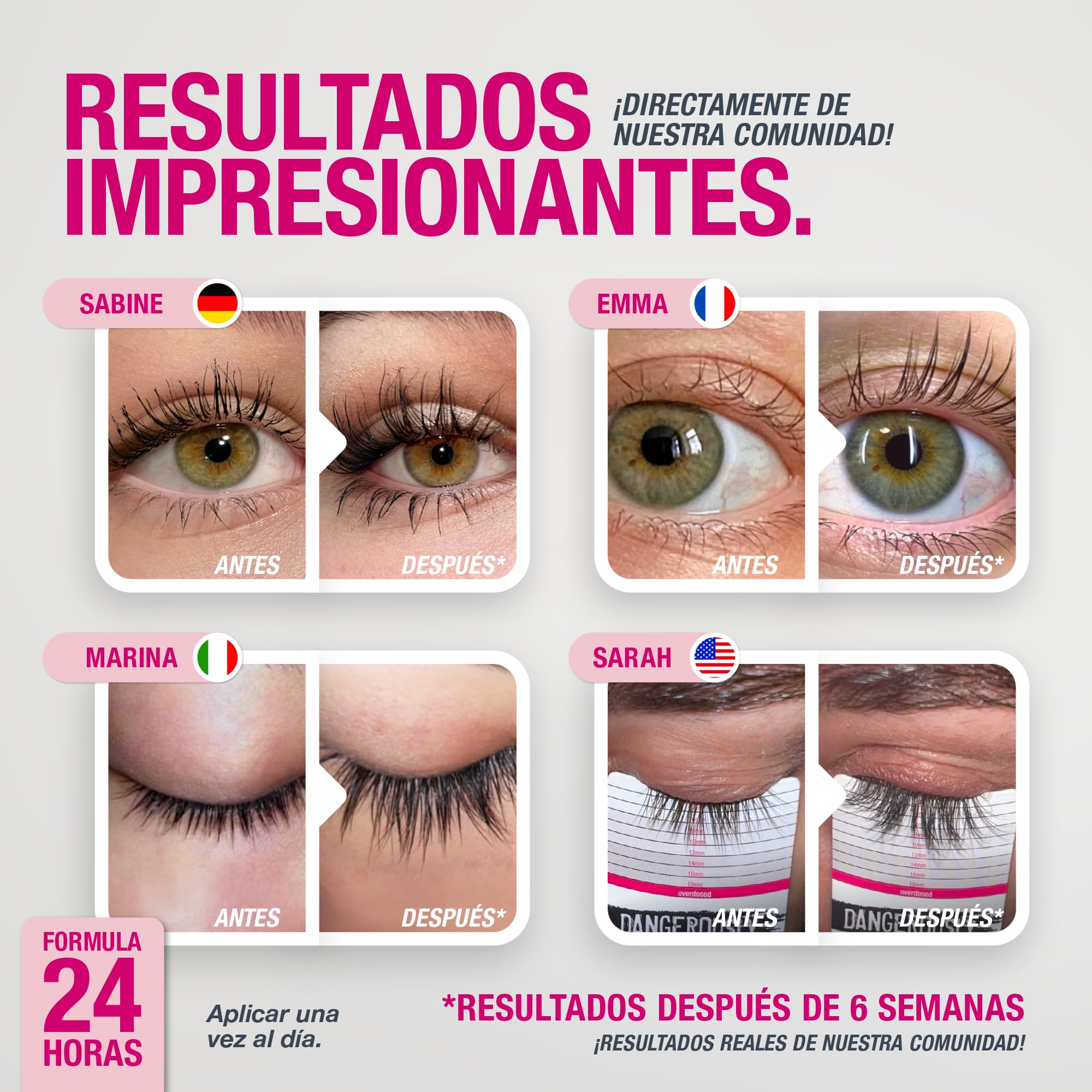Lashcocaine® Sérum profesional para pestañas de Svenja Walberg®, fabricado en Alemania, incluye tarjetas de medición para un éxito visible, aumentador de pestañas