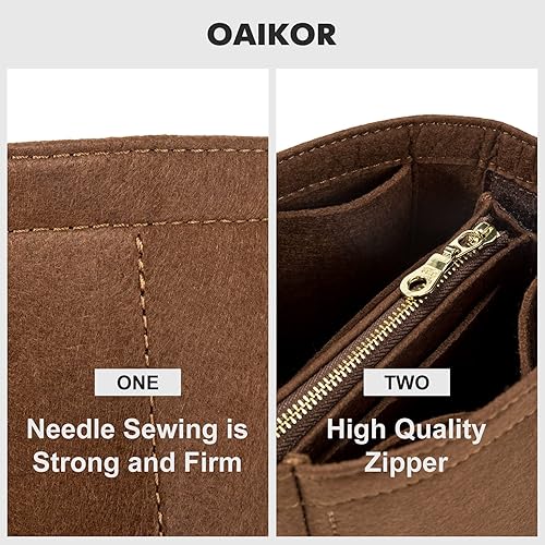 Miniatura 4 de Organizador de fieltro para bolsos, organizador de bolsa con múltiples bolsillos, organizador de bolsas para bolsa LV Cannes (fieltro marrón)