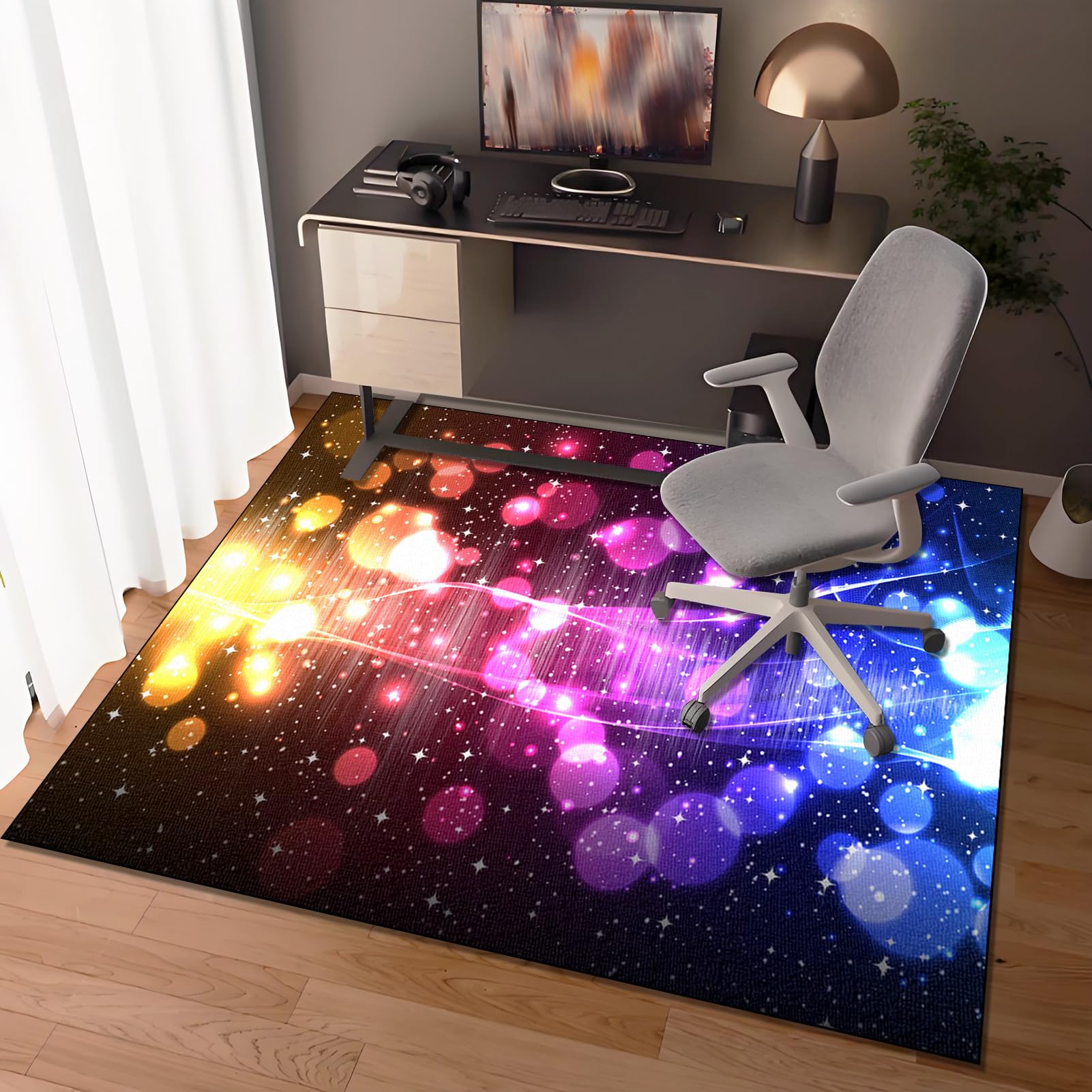 Alfombra Escritorio Suelo Antideslizante Protectora Suelo para Silla de Oficina, Alfombrilla para Silla para Suelos Duros Alfombra Silla Gaming Oficina Protectors Suelo Silla Ruedas 140 x 160 cm