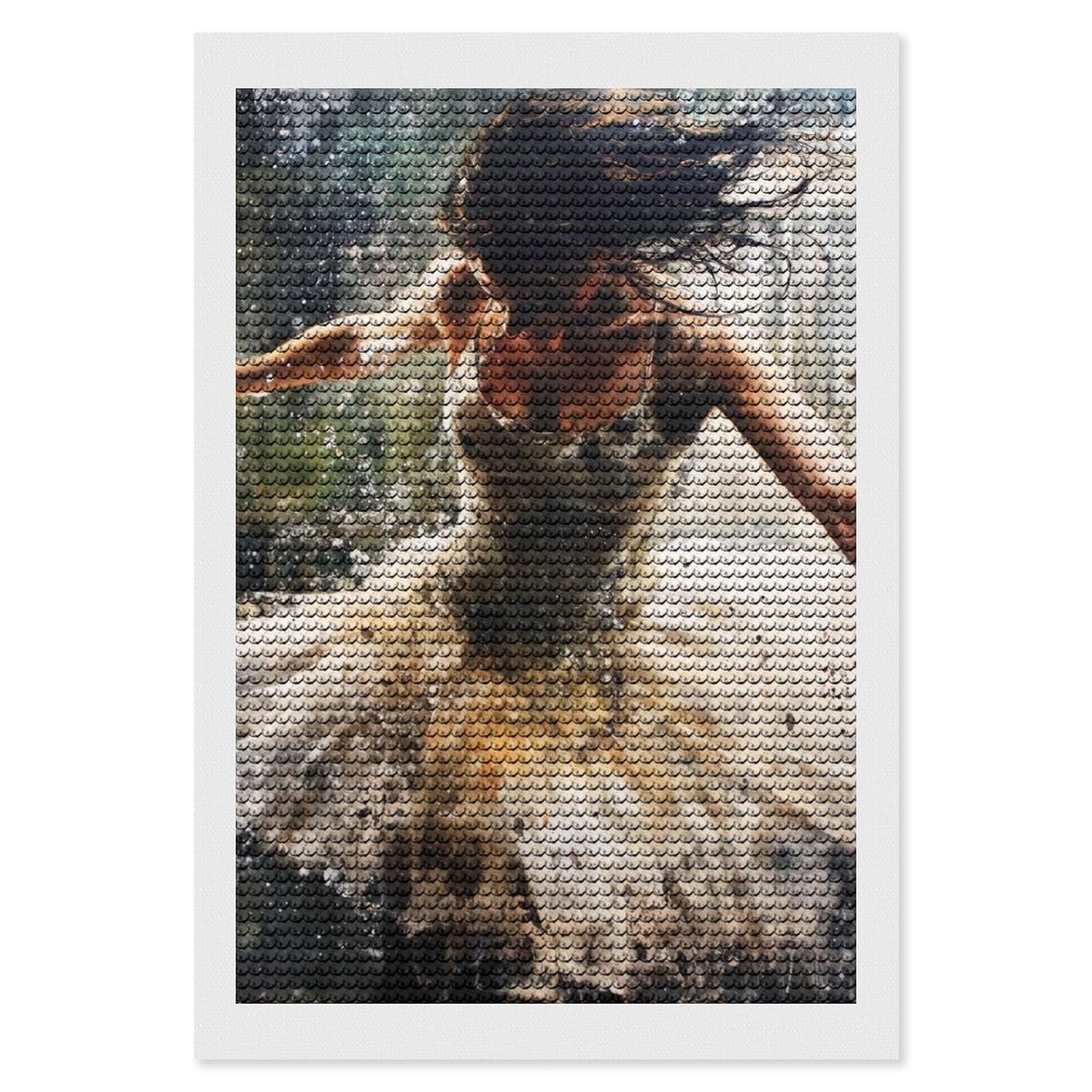 Junmoney Ballerina in Motion Diamond Painting Set 8"x12", Sparkling Round Gems, Decorate Your Room, Fun Craft Experience, Modern Decor