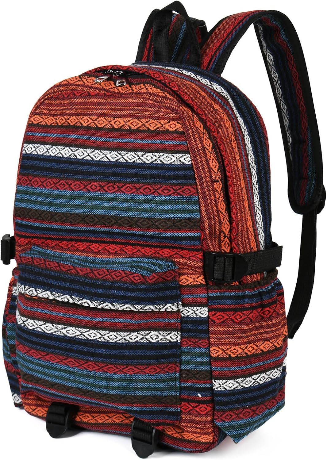 Yaopeing Casual Backpack for Women,Vintage Unique Style Fashion Backpacks Purse, Boho Ethnic Handbag Shoulder Bag,Red