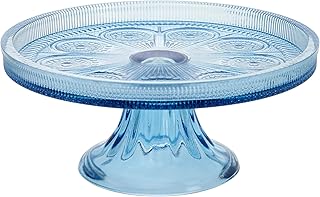Boston International Vintage-Inspired Glass Cake Stand Round Pedestal fo...