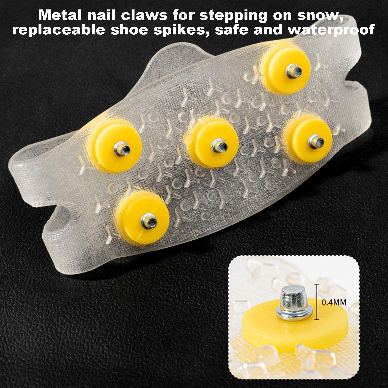 2pcs Cleats for Shoes and Boots - Snow Shoe Spikes | Ice Shoe Spikes | Non Slip Shoe Ice Grippers | Snow Traction Ice Cleat | TPE Crampons Traction Grips Spikes Pair - Anti-Slip Ice Grippers Spikes