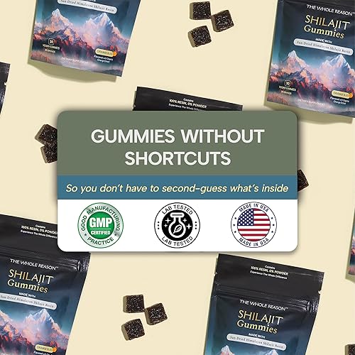 Miniatura 4 de Gomitas Shilajit puras del Himalaya hechas con resina, suplemento de goma de ácido fúlvico prémium para energía y vitalidad, bienestar natural para
