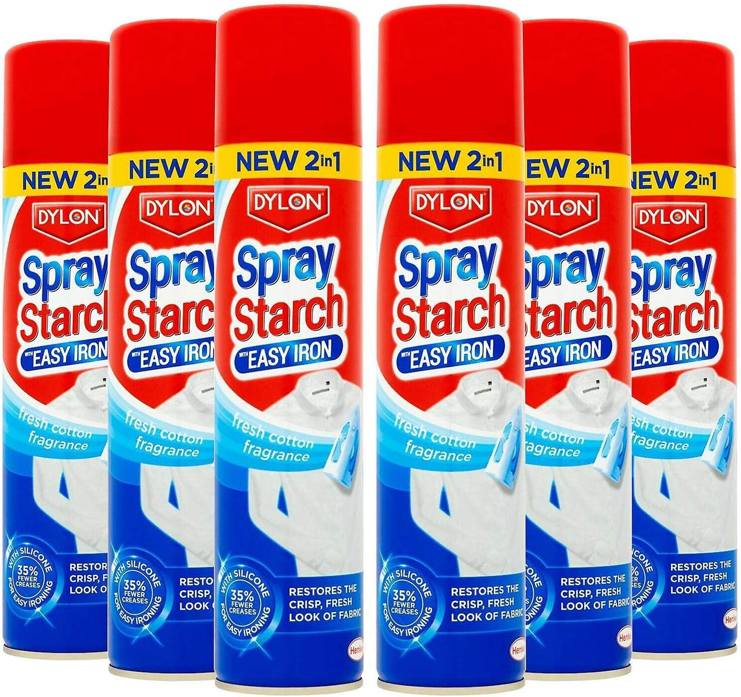 Dylon Easy Iron & Spray Starch 300ml 2 in 1 PACK OF 6 (new package