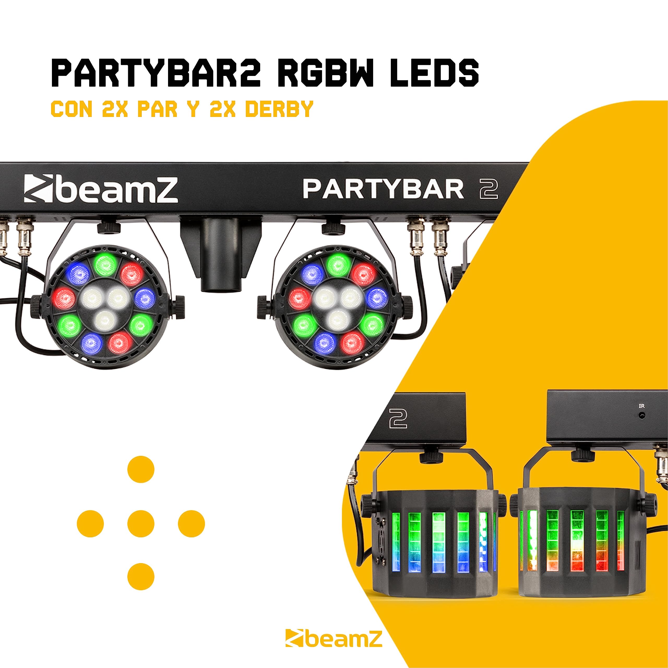 Vonyx VX0812BT – Pack DJ Completo 2.1 800W con Bluetooth, Cabina DB4 Pro, Luces BeamZ PartyBar2 con trípode Incluido, Sistema de Sonido Profesional para Eventos, DJ y Fiestas, Color Negro
