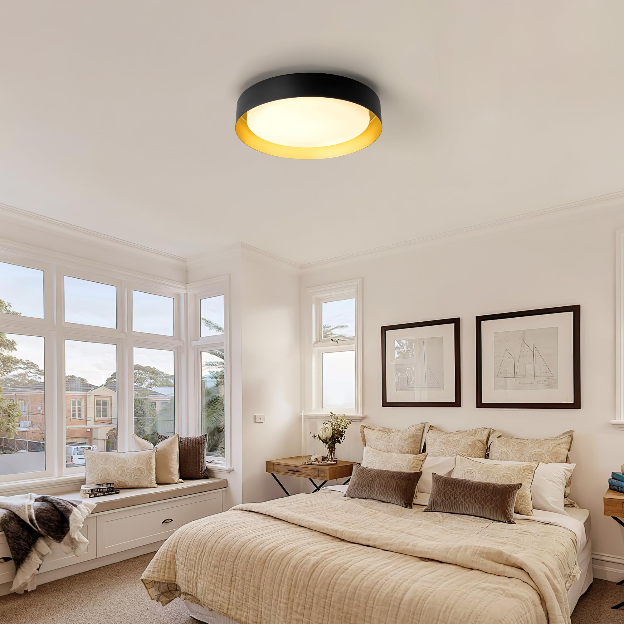 SIAM SHADE X 〜The Perfect Collection〜 TIAZFCA 12 Inch LED Flush Mount Ceiling Light, 18W Flush Mount