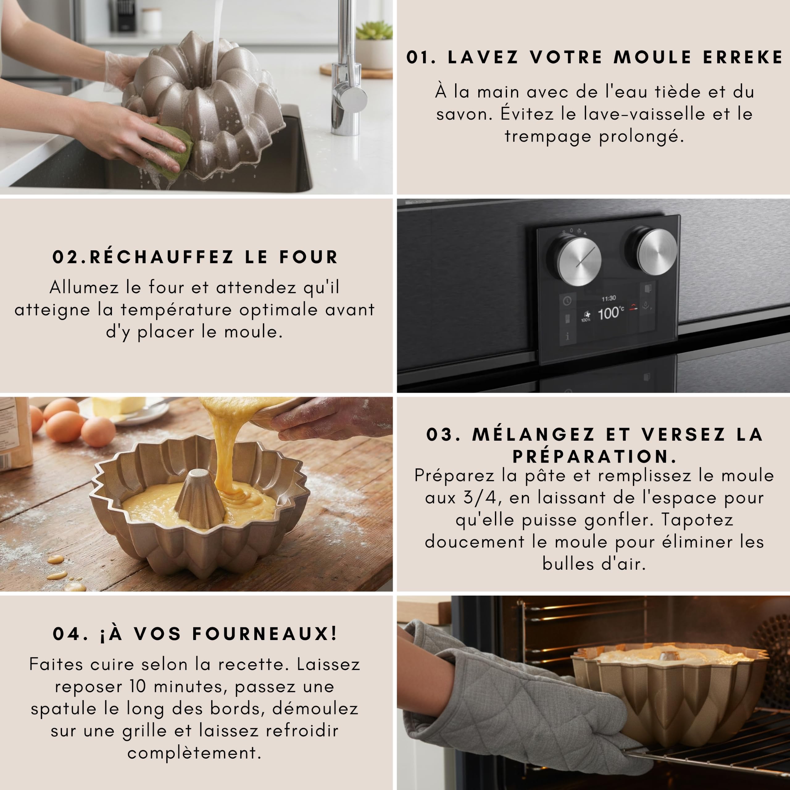 Erreke Moule à Gâteau avec Double Revêtement Antiadhésif, Cascade | Moule Kouglof. Moule Gateau. Moule à Tarte. Aluminium Moulé Résistant. Savarin Cuisson Uniforme. Pour Pâtisserie Maison