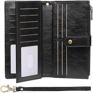 GOIACII Women's Wristlet Wallet Black
