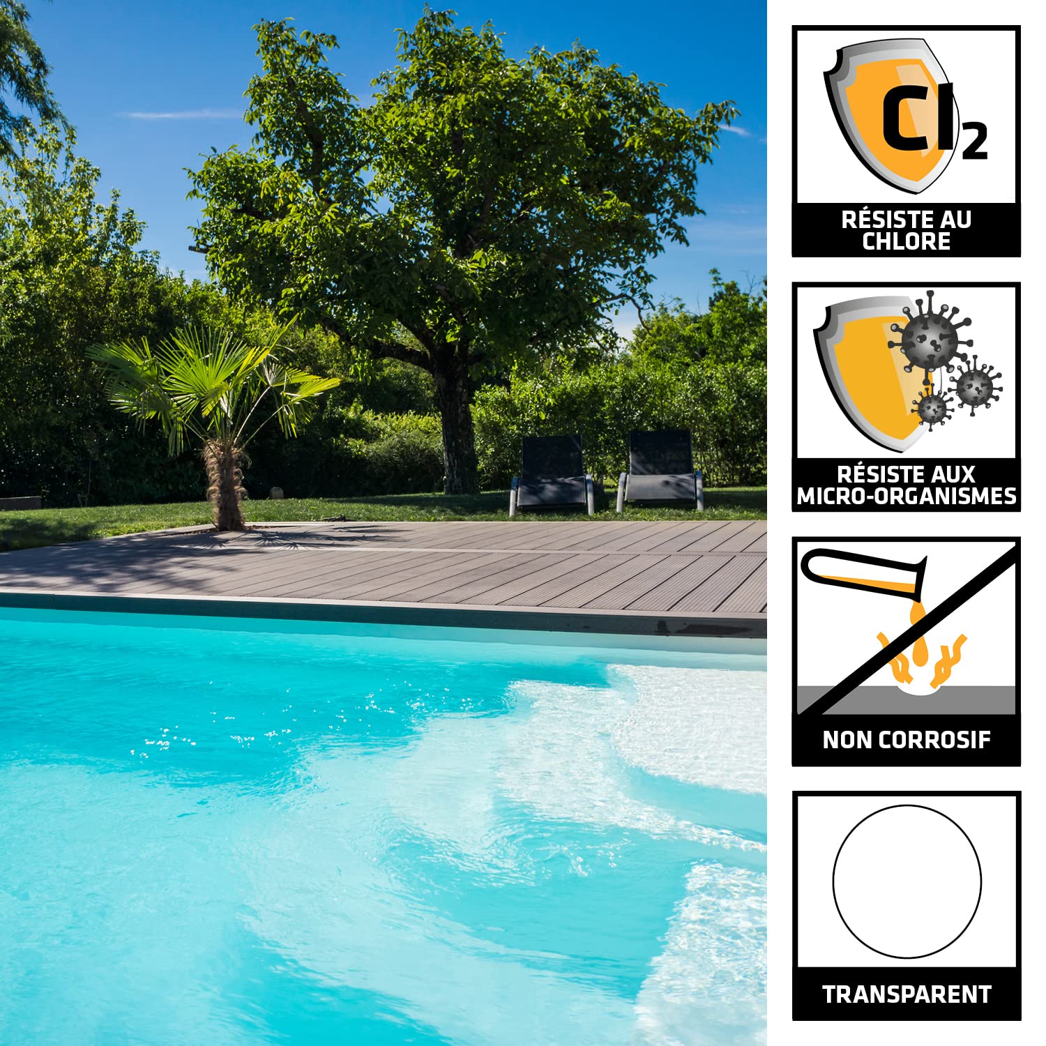 SIKA - Silicone Piscine et Bassin - SikaSeal-163 - Transparent - 12x300ml | Joints de piscines et zones immergées - Résistant au Chlore