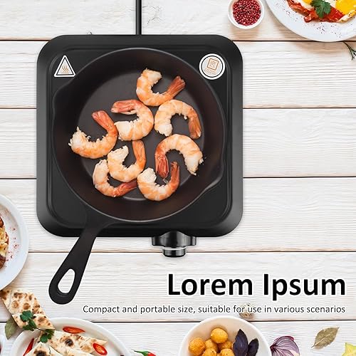 Miniatura 39 de Estufa eléctrica portátil, estufa eléctrica de doble quemador de 2000 W, quemadores infrarrojos para cocinar, quemadores dobles con placa de vidrio