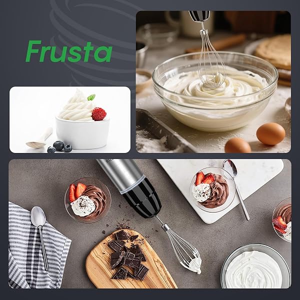 FRESKO 4-in-1 Hand Blender, 1000W Minipimer 304 Stainless Steel Immersion Blender, with 12 Speeds and Turbo Mode, Spray-Proof Design, Includes Measuring Cup, Chopper and Whisk (HB3302) - 5