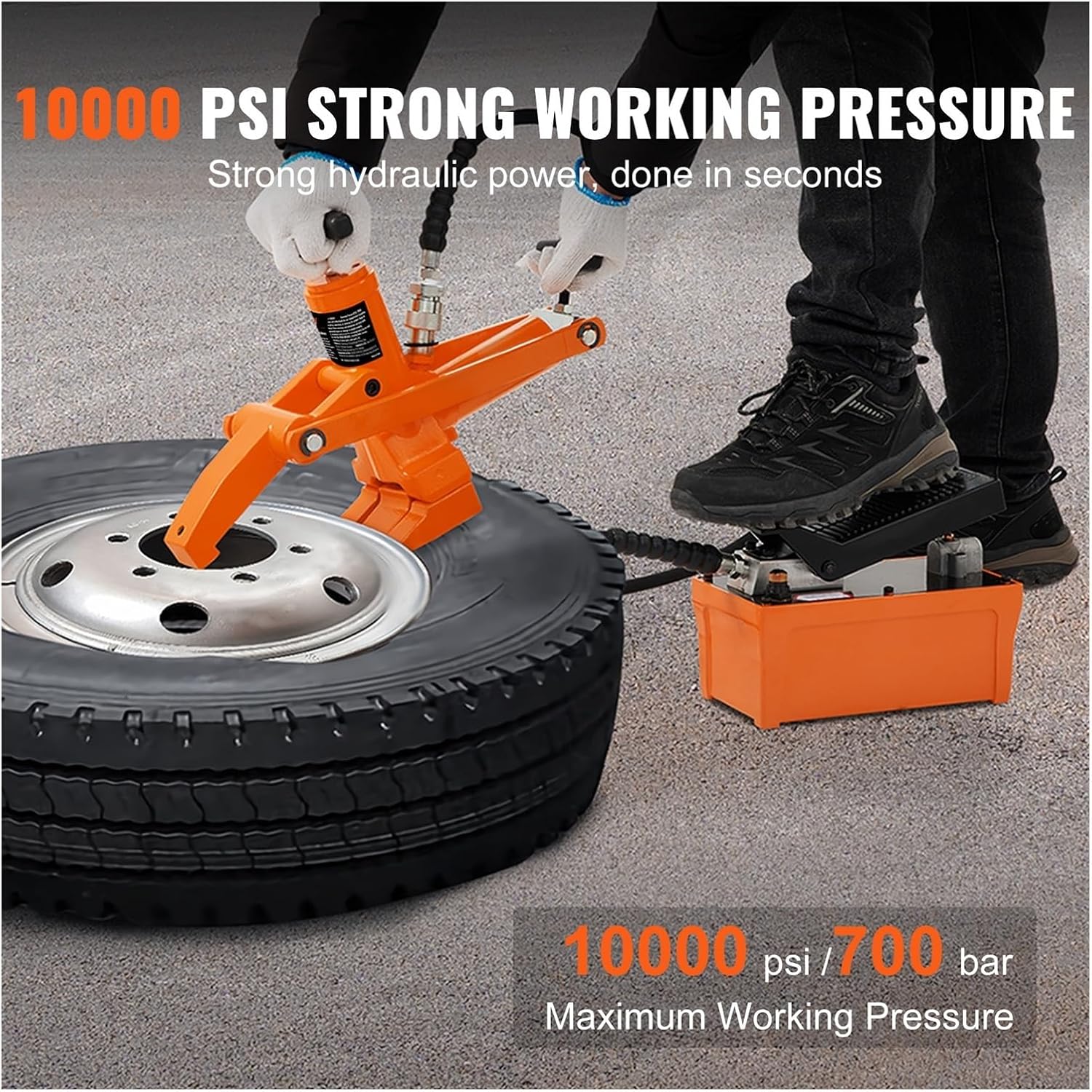 Hydraulic Bead Breaker 10000 PSI Tire Bead Breaker With Metal Foot Pump Heavy-duty Steel Bead Breaker Tool For Trucks ATVs