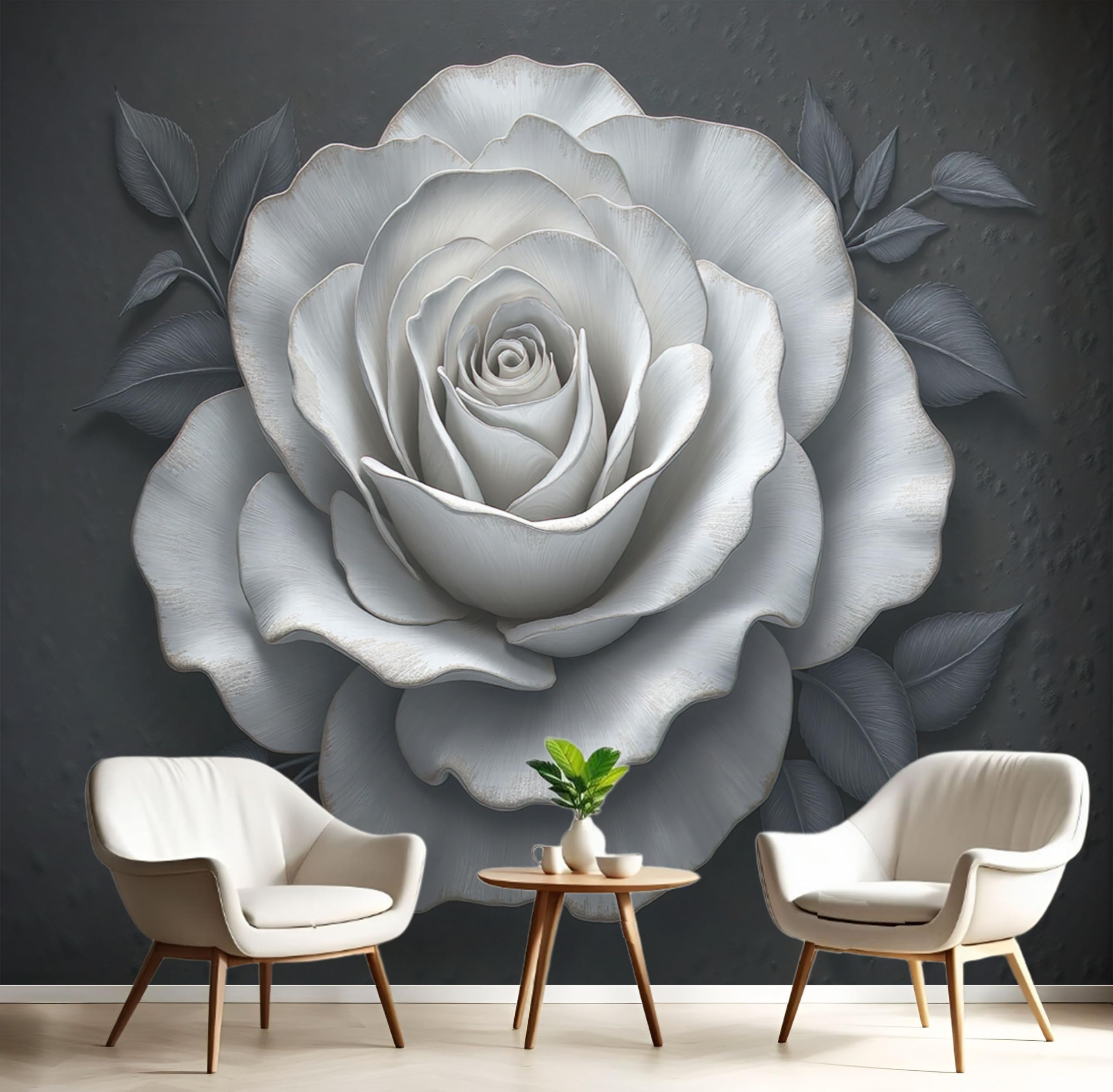 Papier peint panoramique rose 3D pour cacher un mur abîmé