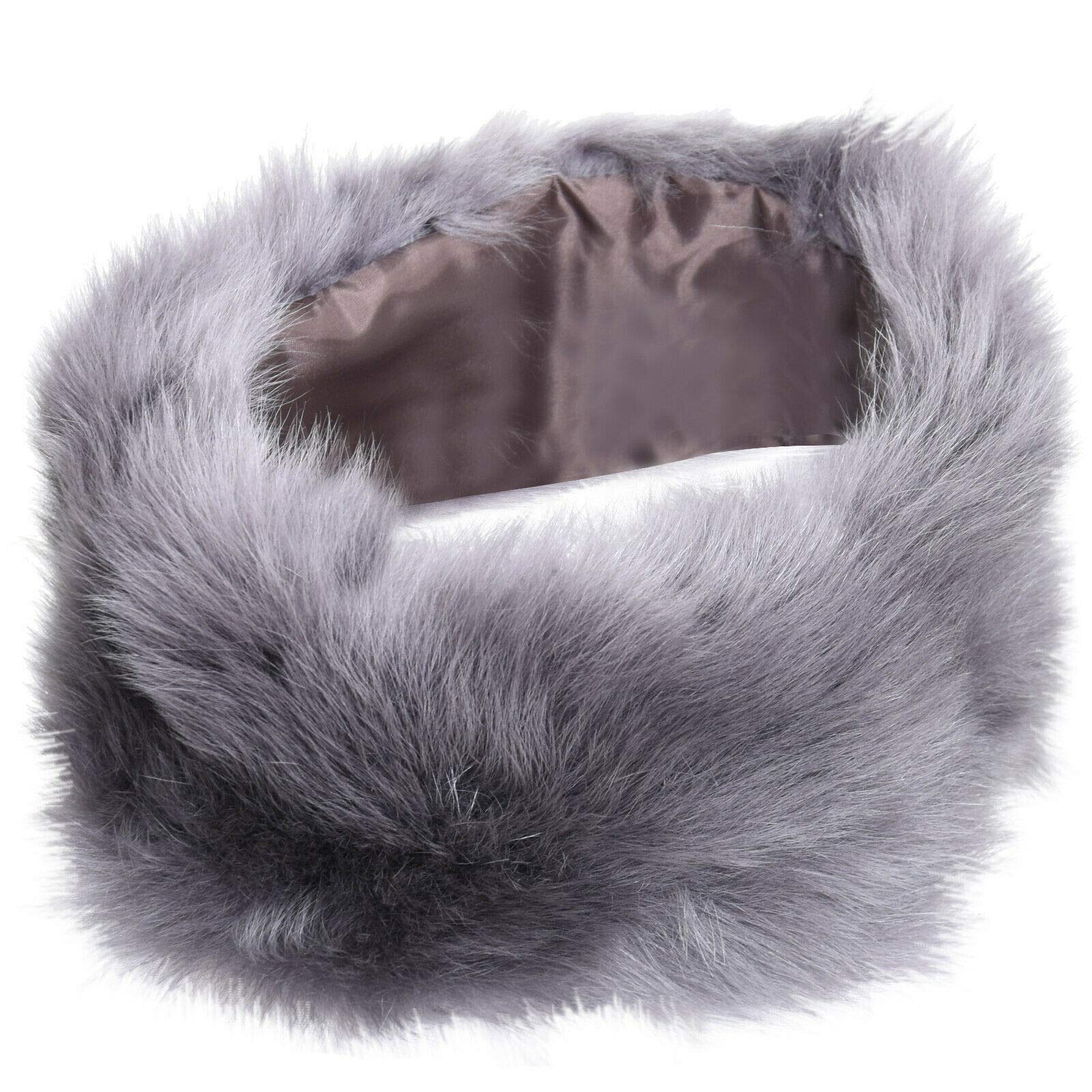 Infinity Leather Damen Warm Stylish Winter Grau Brissa Toscana 100% Schaffell Leder Vlies Stirnband