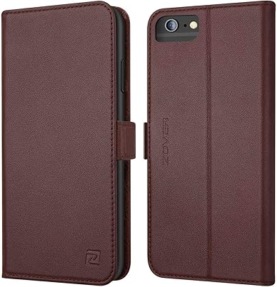 ZOVER Coque iPhone 6S Coque iPhone Housse Portefeuille Cuir V ritable avec Fentes Cartes Fermeture Magn tique Fonction Stand Marron Fonc ZOVER Coque iPhone 6S Coque iPhone Housse Portefeuille Cuir V ritable avec Fentes Cartes Fermeture Magn tique Fonction Stand Marron Fonc