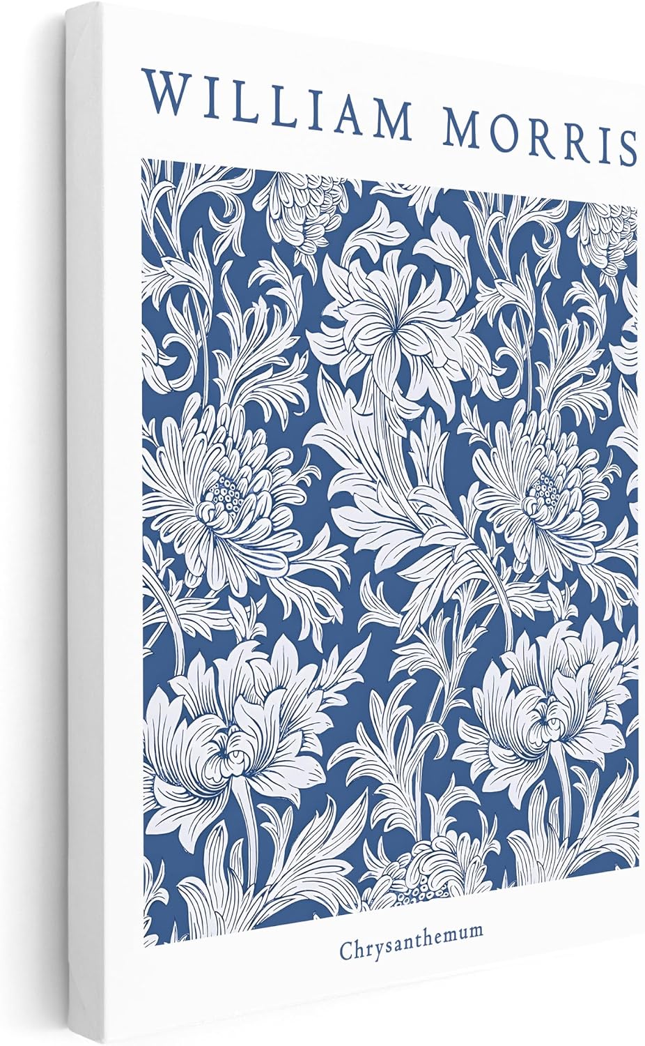 Poster Master Vintage William Morris Canvas - Retro Chrysanthemum Print - Flower Art - Botanical Design - Floral Textile Art - Aesthetic Living Room or Office Wall Decor - 8x10 STRETCHED Canvas