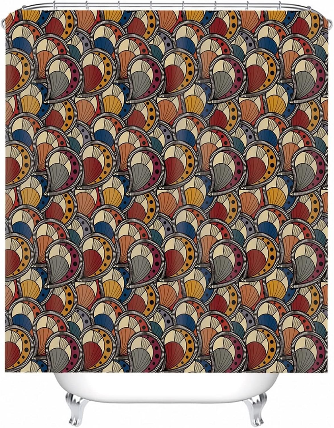 EHOMERY Cortinas para Ventana Cuarto De Baño Cortinas De Ducha Princesa Patrón De Gota De Agua Cortina De Baño Nordica Cortina De Ducha Nature Polyester Ojales De Acero Inoxidable, 120X180Cm