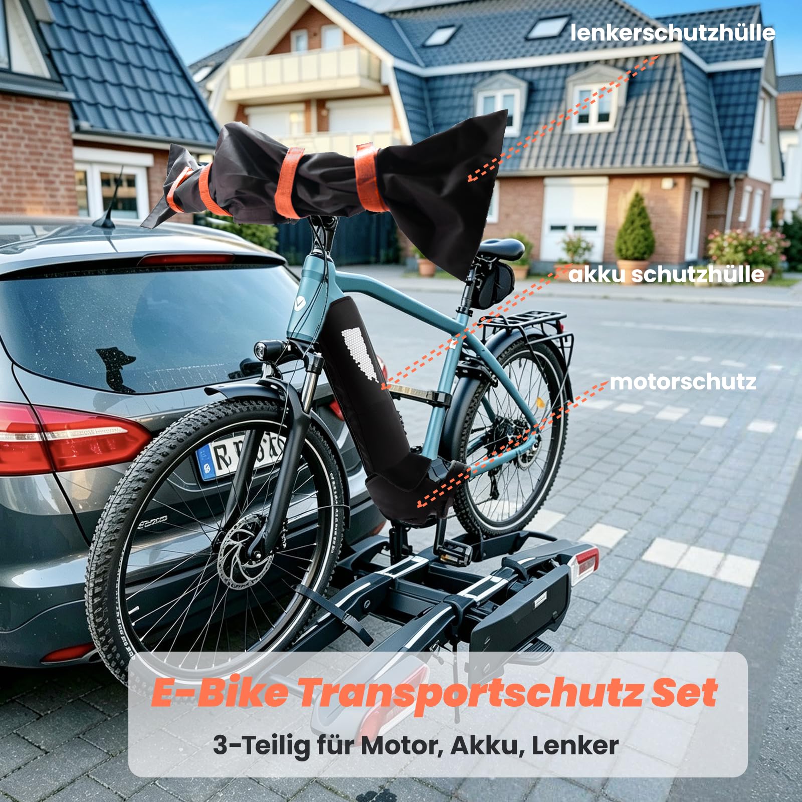 Lot de 3 protections de transport pour vélo électrique - Pour guidon de