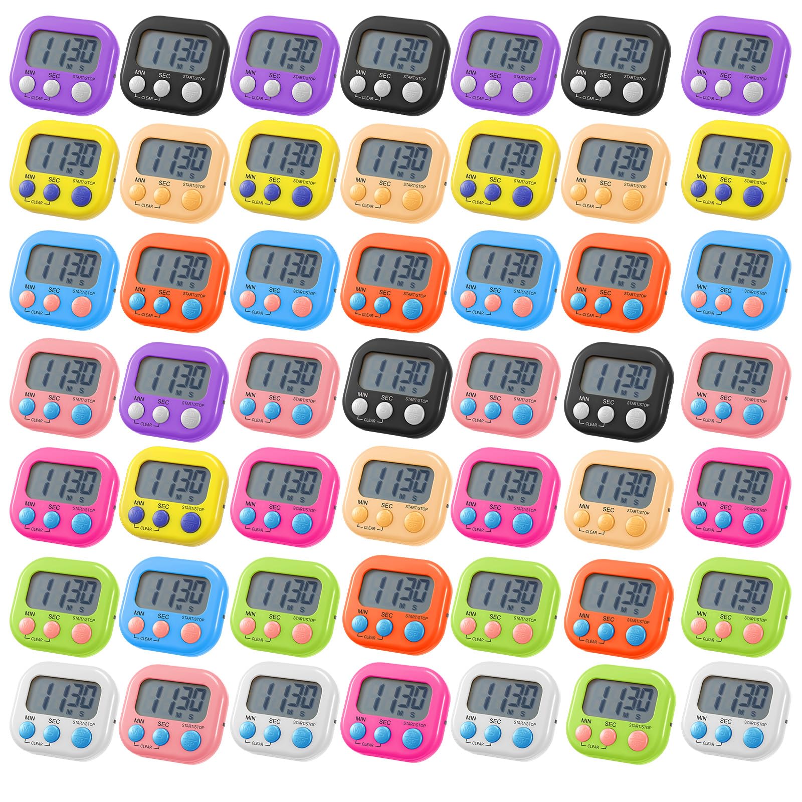 Weewooday Temporizador digital de cocina, multifunción, temporizadores de dígitos grandes para el aula, cronómetro electrónico magnético de cuenta regresiva, alarma fuerte, cronómetro para cocinar