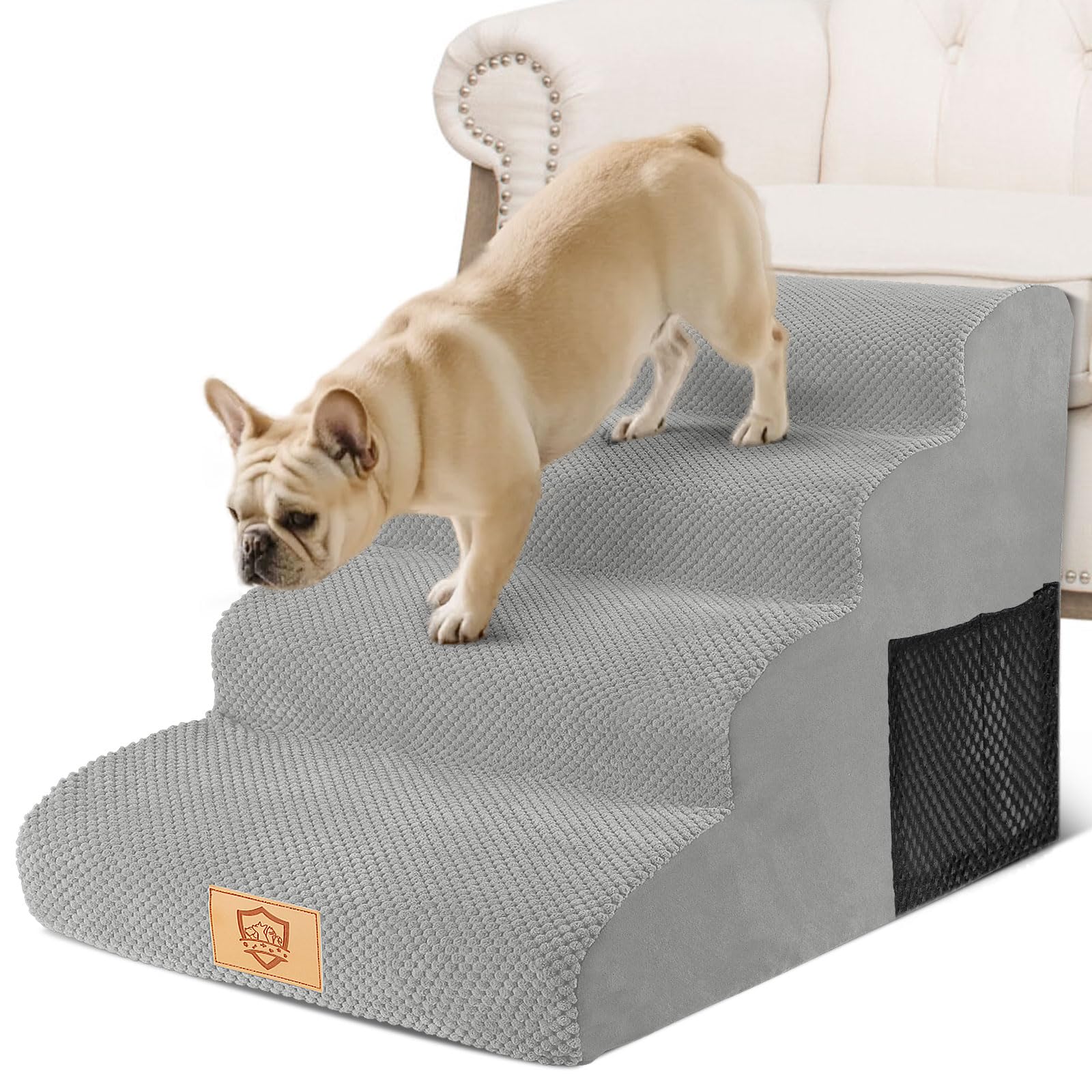 Scaletta Per Cani 4 Gradini Otauoaea - Rampa Per Divano E Letto, Copertura Rimovibile E Lavabile