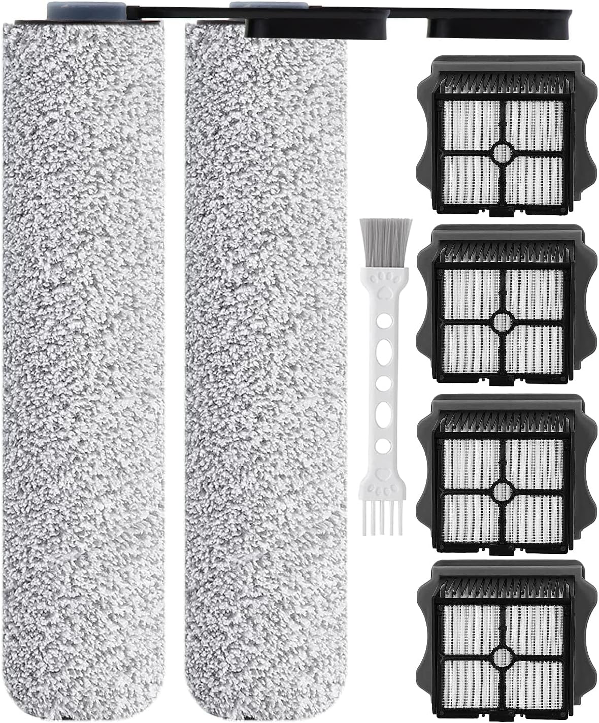 Floor ONE S5 Replacement HEPA Filter and Brush Roller for Tineco Floor ONE S5/Floor One S5 Pro Cordless Wet Dry Vacuum Cleaner, Replacement Parts Include 4 HEPA Filters,2 Brush Rollers