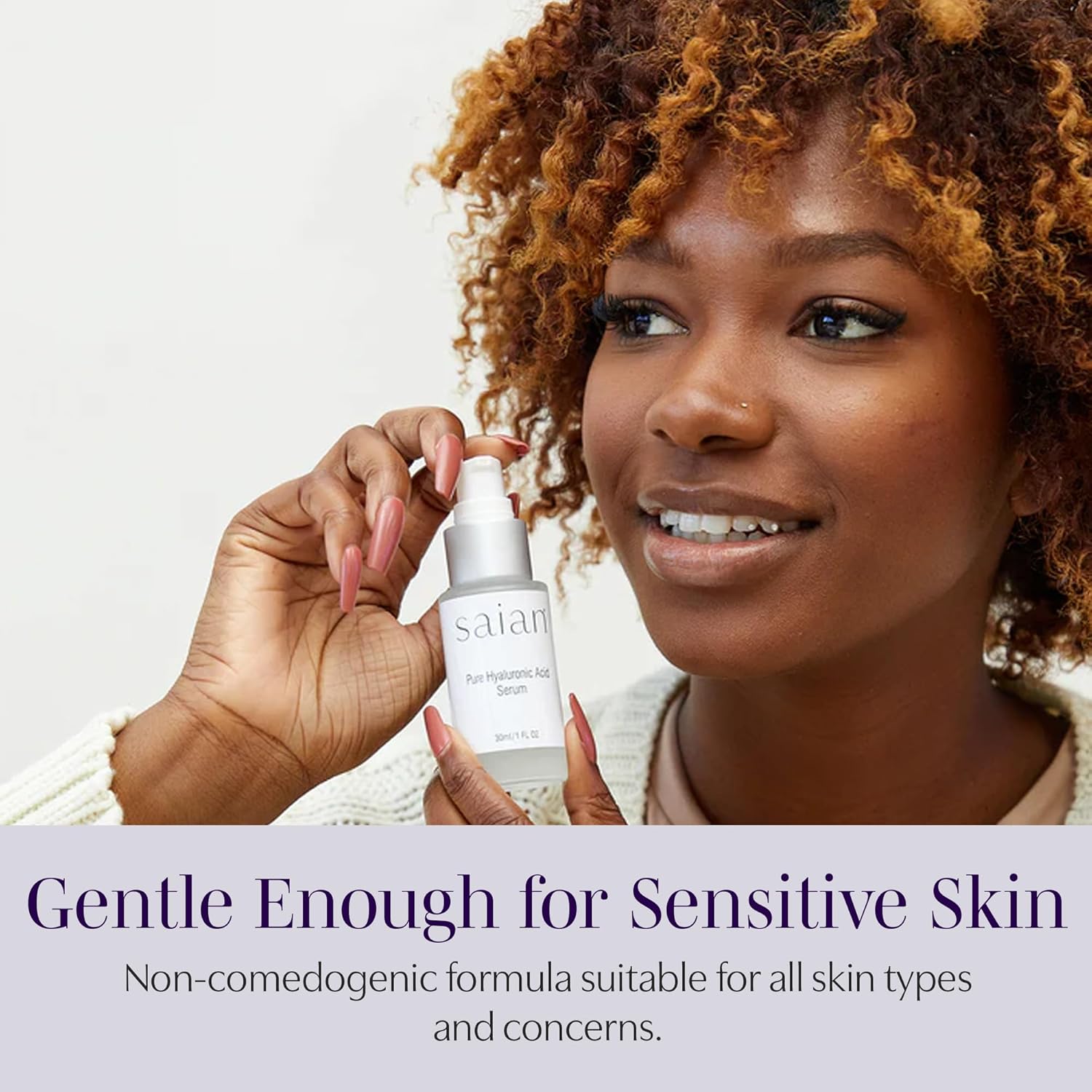 Saian Pure Hyaluronic Acid Serum – Hydrating Facial Skin Care for Face & Body | Moisturizing Anti-Aging Serum for Mature, Dry & Sensitive Skin | Microneedling-Safe Vegan Formula for Deep Hydration - Image 6