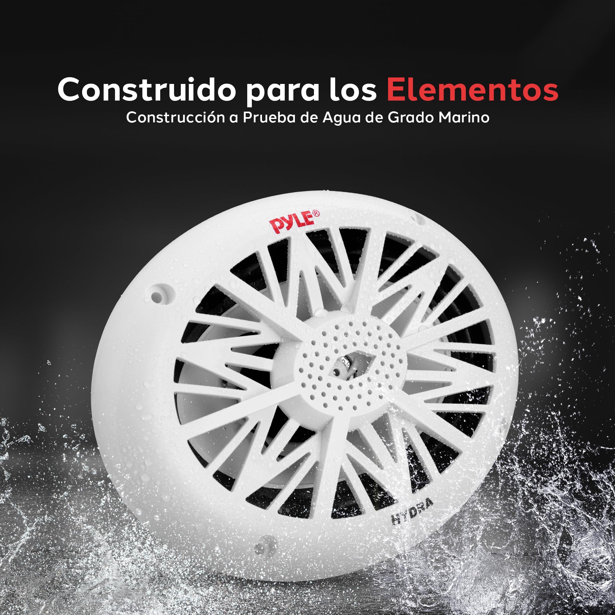Pyle Altavoces Marinos 6x9 Pulgadas Doble - Sistema de Sonido Estéreo Exterior Resistente al Agua y al Clima con Potencia de 260W, Cono de Policarbonato y Borde de Tela - 1 Par - PLMR692