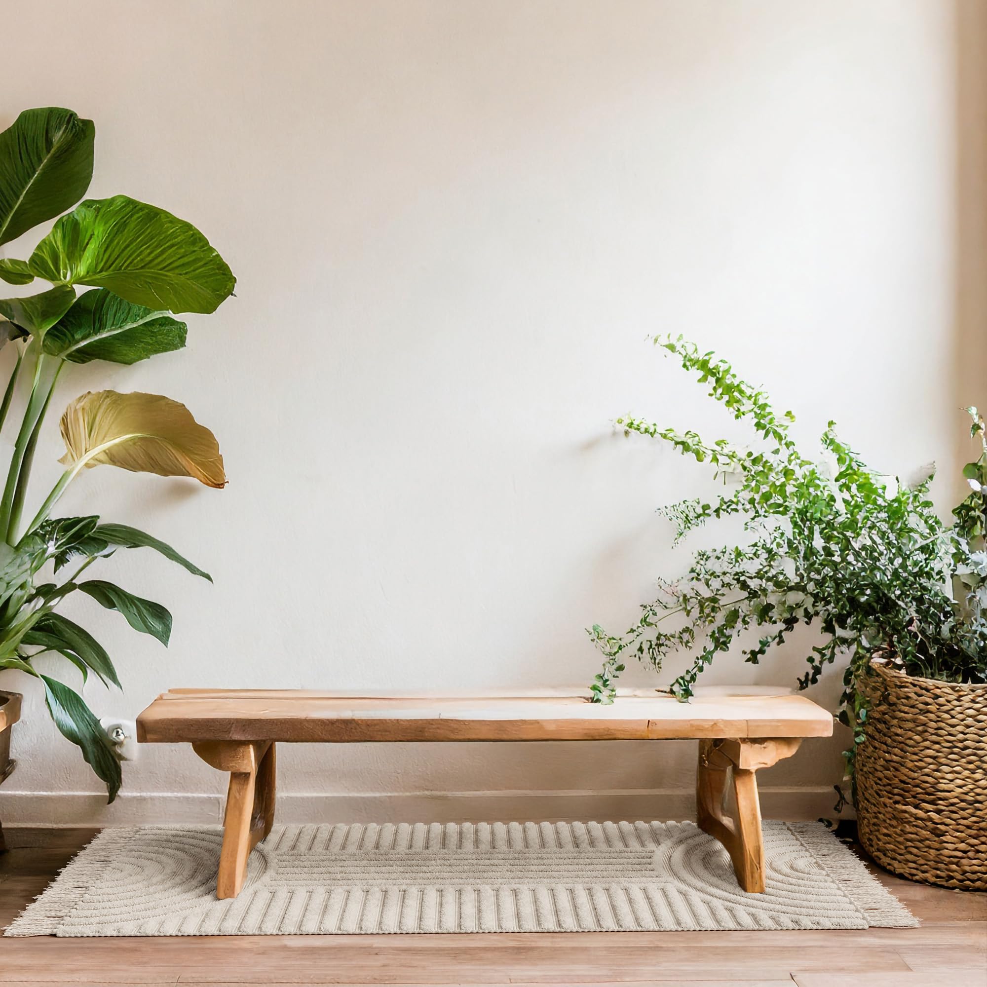 KIBAGA Tappeto da bagno Boho con nappe, morbido, lavabile, antiscivolo, in cotone, perfetto 0,6 x 1,3 m, dimensioni per migliorare l'arredamento moderno della casa
