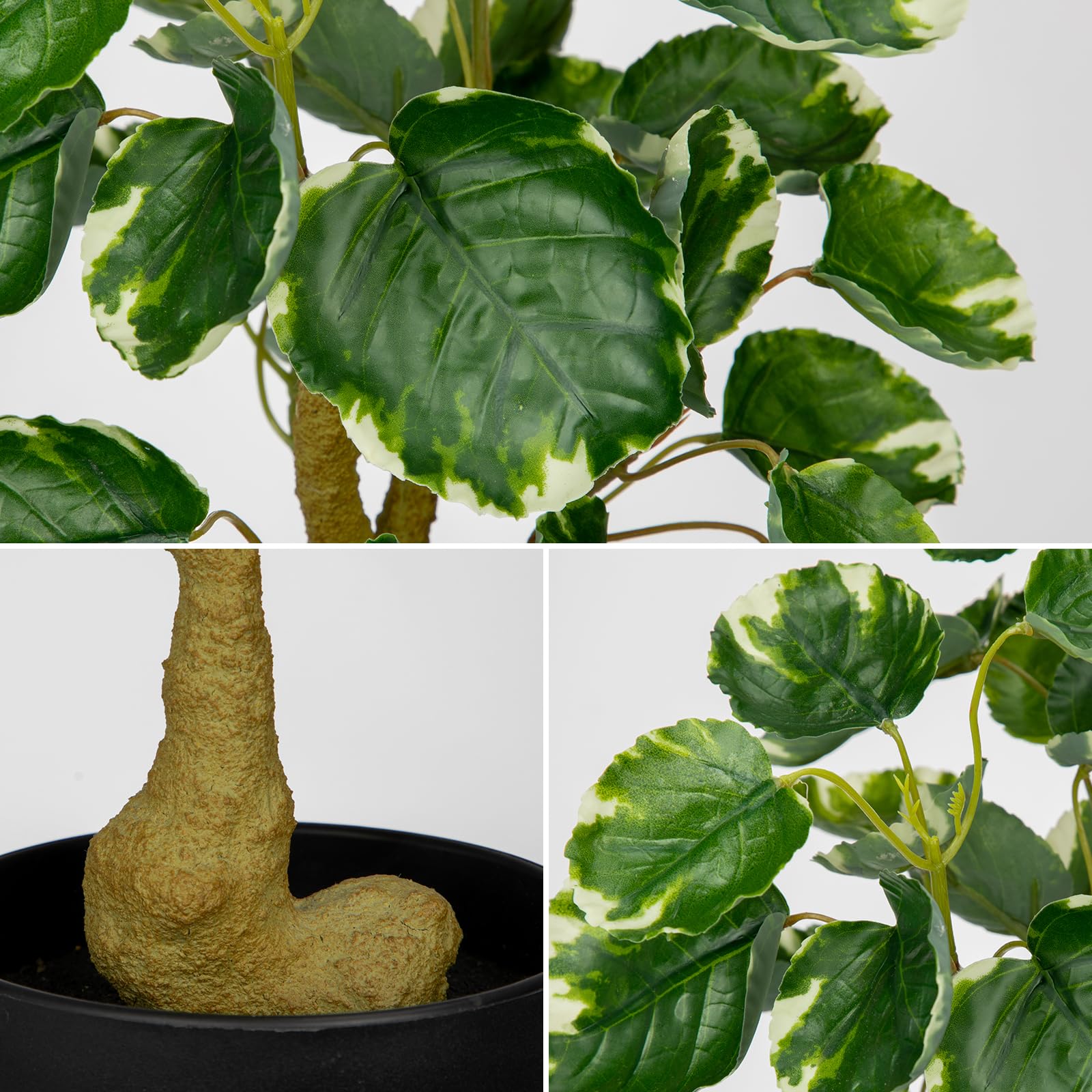 Hollyone 45CM Variegated Artificial Plant Fake Money Tree Indoor - Image 3