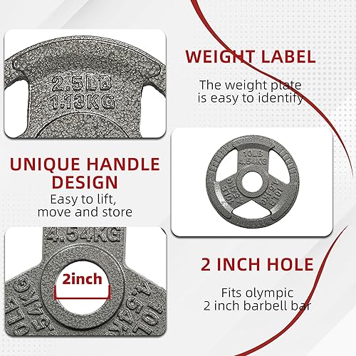 Miniatura 3 de Signature Fitness Juegos de mancuernas de hierro fundido de 2 pulgadas