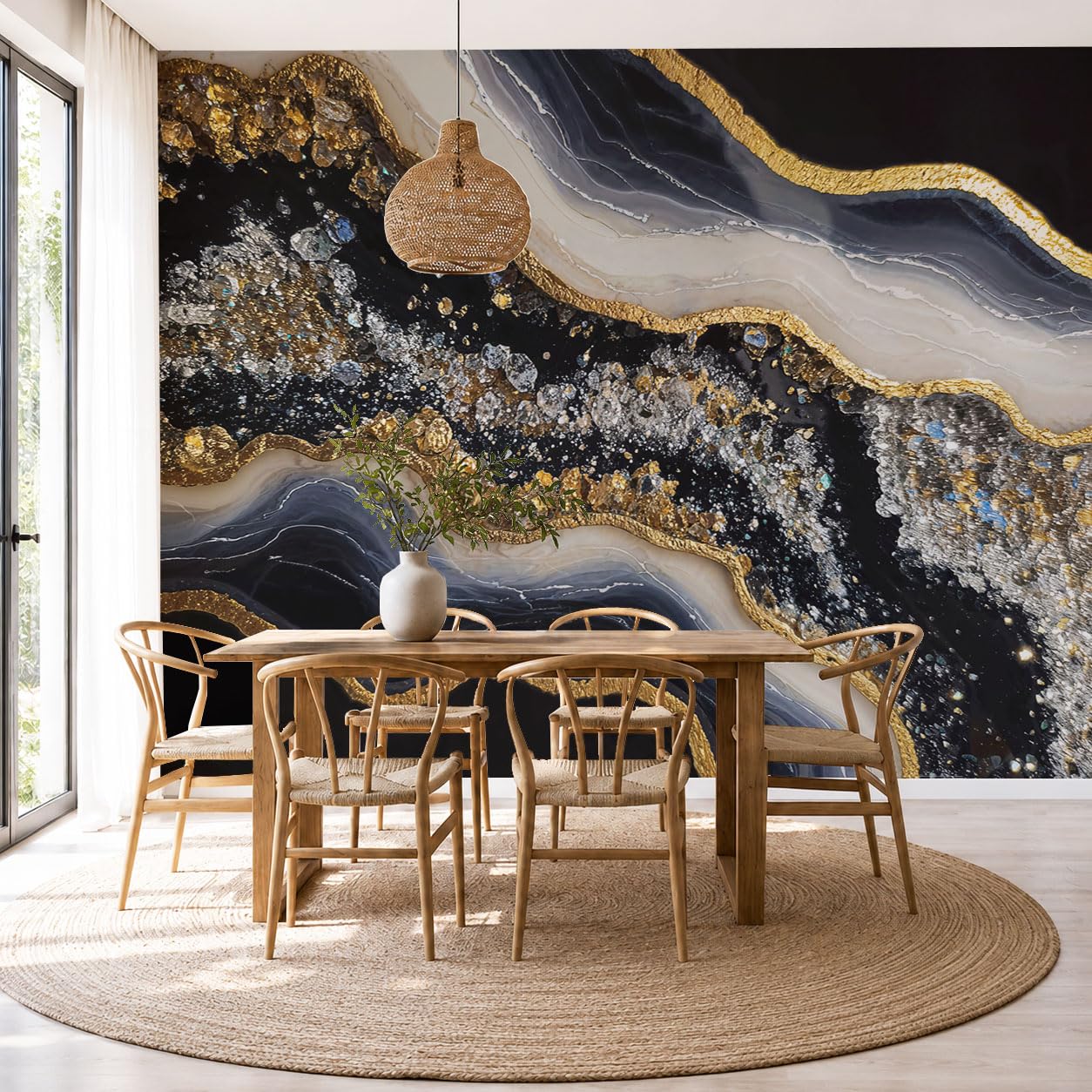 Papier peint panoramique marbre salon et chambre déco murale moderne