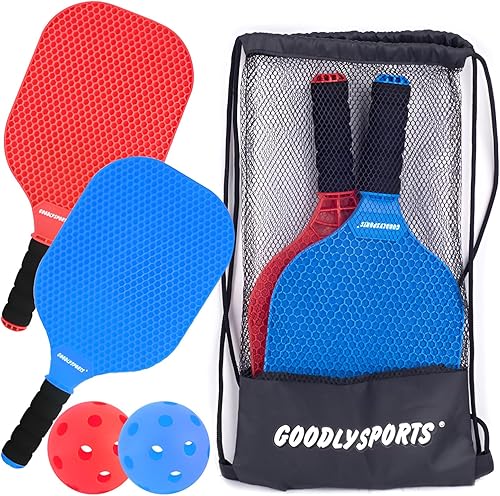 Juego de 2 palas de pickleball para niños, raqueta ligera de pickleball, juegos al aire libre para niños de 4 a 8 años, regalos de pickleball para