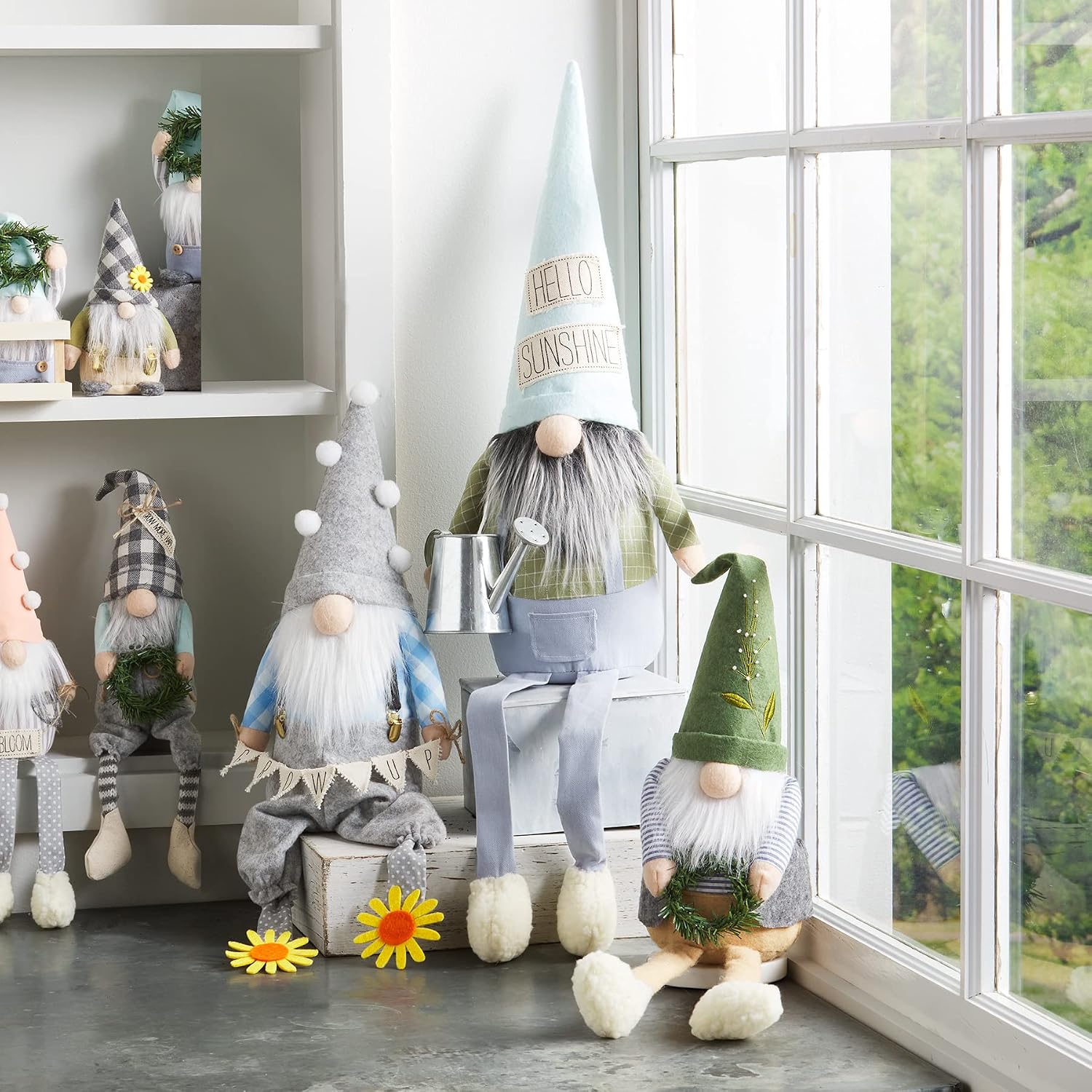 Mud Pie Garden Deluxe Dangle Gnome, 23" x 7", Medium