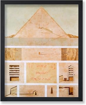 Poster Master Vintage Sections And Details Of The Great Pyramid Of Giza Poster - Ancient Egypt Print - Egyptian Art - Gift for Men & Women - Decor for Library, Office or Dorm - 8x10 UNFRAMED Wall Art