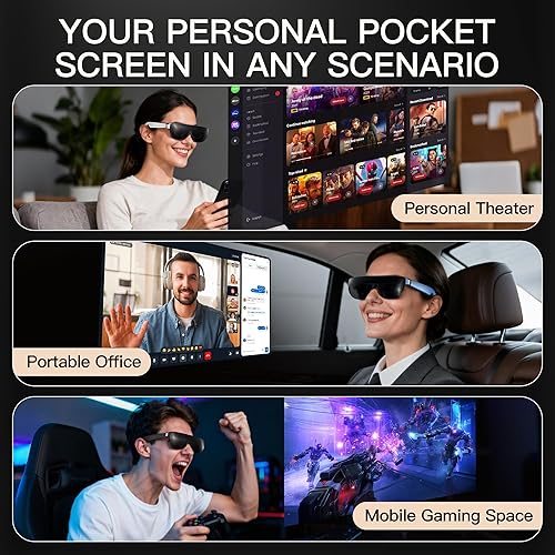 Miniatura 3 de AiRA XR/AR Glasses with 160" 45°FOV 120Hz 5000 Nits, Myopia Adjust, Ultra-Wide Resolution Video Display Glasses for iPhone 17/16/15, Steam Deck,
