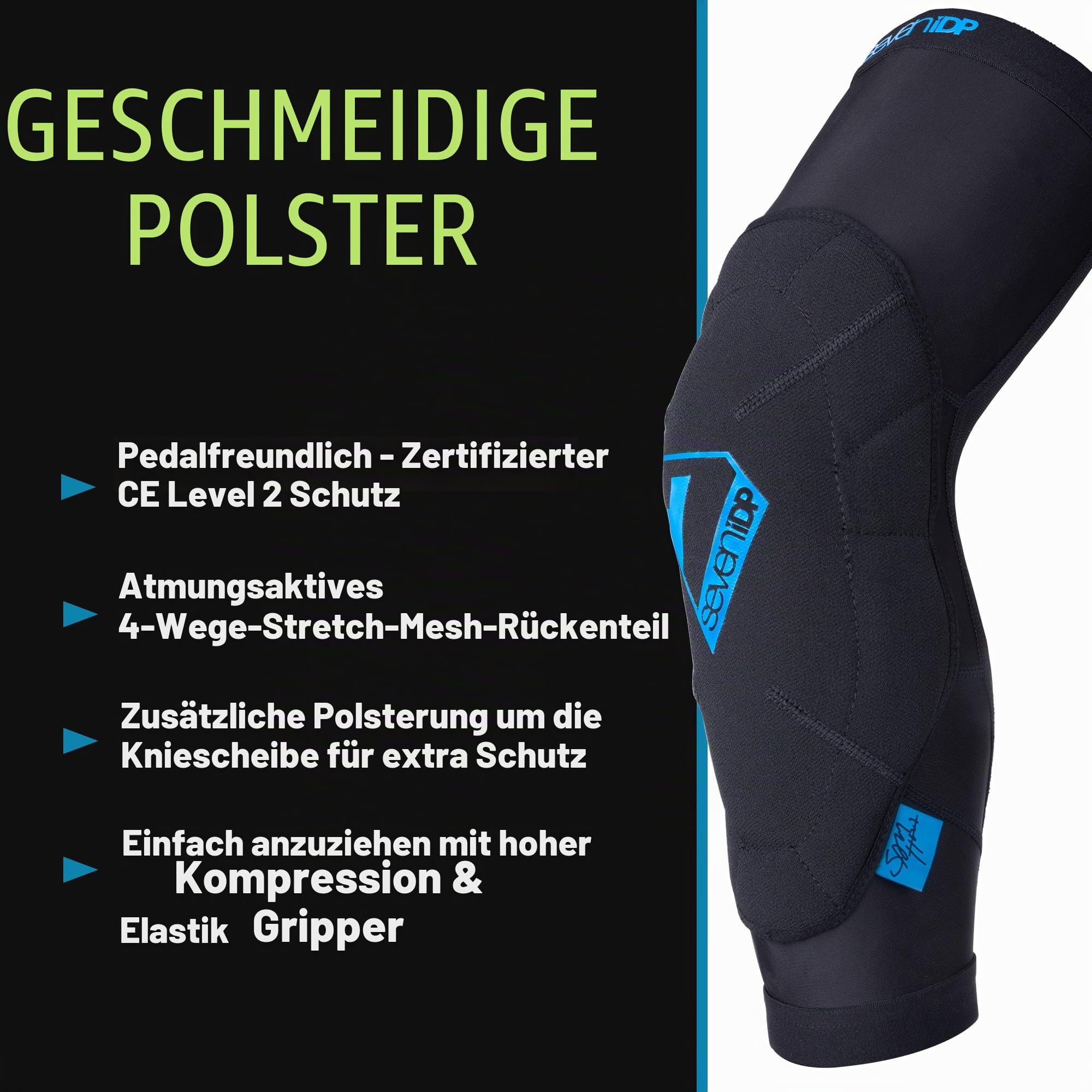 Seven iDP 7iDP Sam Hill Knieschoner - Premium MTB Knieschoner für Downhill, Enduro und All-Mountain, entwickelt für maximalen Schutz.