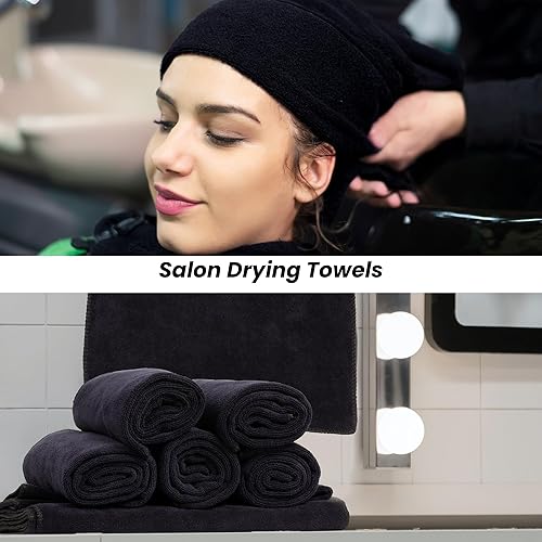 Miniatura 3 de Toallas de salón de belleza, toallas de secado de pelo de microfibra gruesa súper suave, ultraabsorbentes y de secado rápido, ideales para el hogar