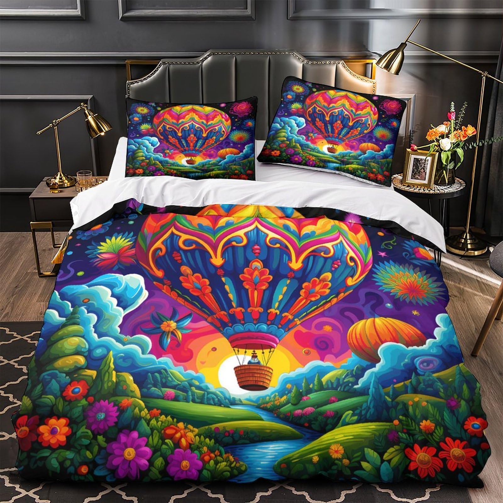 Housse de couette chevaux 3D King ultra douce respirante