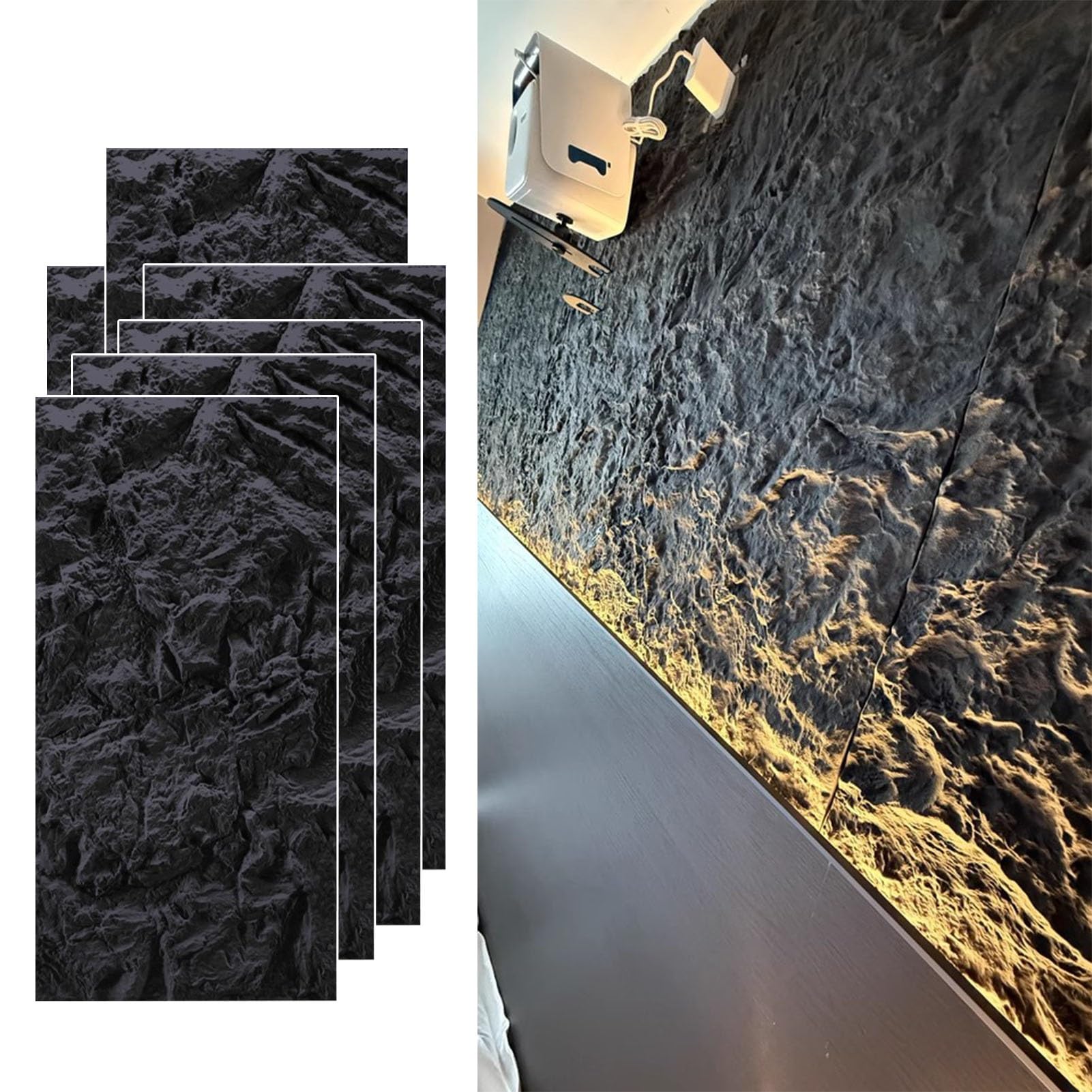 Paneles de pared de interior modernos y revestimiento de paredes de exterior con textura de piedra