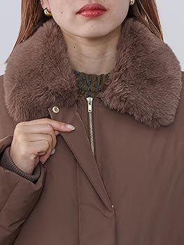 BEAMS HEART WOMEN 襟ファー付き ステッチレス ダウンコート BEAMS HEART（ビームス ハート）襟ファー付き ステッチレス